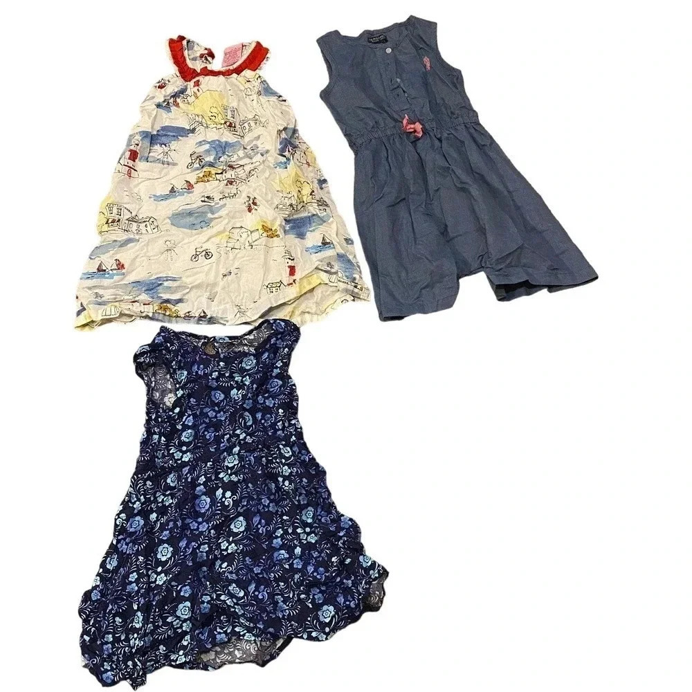 Girl Cute Summer Comfort Dress and Romper 3 Pieces Lot Size 5/6 Year Old